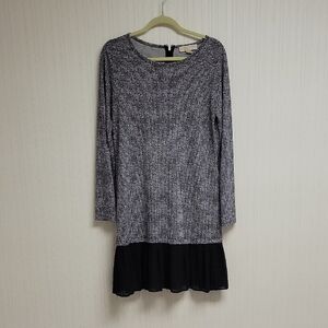 Michael Michael Kors women's long sleeve houndstooth print knit dress sz medium